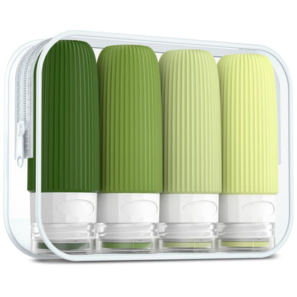 Mrsdry Travel Bottles for Toiletries, Large 6oz Travel Size Containers, BPA Free Leak Proof Tubs Refillable Liquid Accessories with Toiletry Bag for Cometic Shampoo and Lotion Soap (4 Pack)
