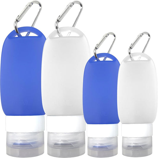 Cruise On Silicone Travel Bottle Set, TSA-Approved, Leak-Proof, 4-Piece