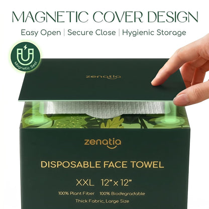 XXL (2-Pack) 100 Count Face Towels, 12" × 12" Disposable Face Towel