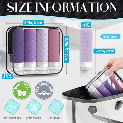 Silevoler Travel Bottles for Toiletries, TSA-Approved Travel Size Container