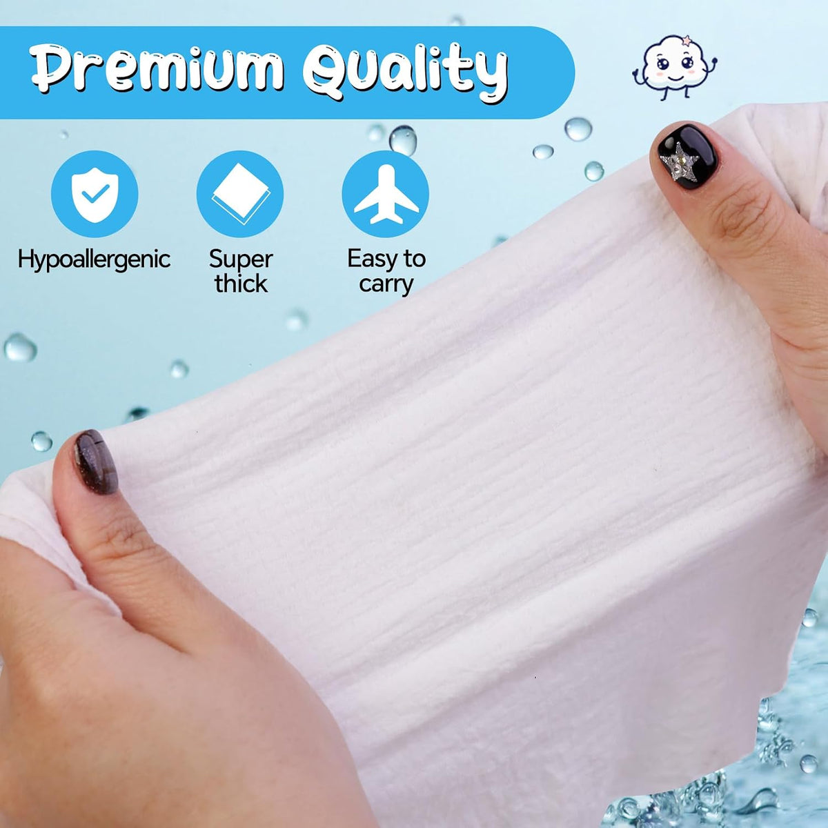Cottonessence Premium Compressed Towels (50-Pack) - 9.4" x 11.8" Individually Wrapped Coin Tissues, Portable Towels for Travel, Hiking, Gym, Spa, Beauty Salon, Makeup, Baby Care, Outdoor Use