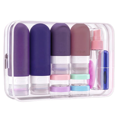 24 Pack Travel Bottles for Toiletries -TSA Approved, Leak Proof Silicone