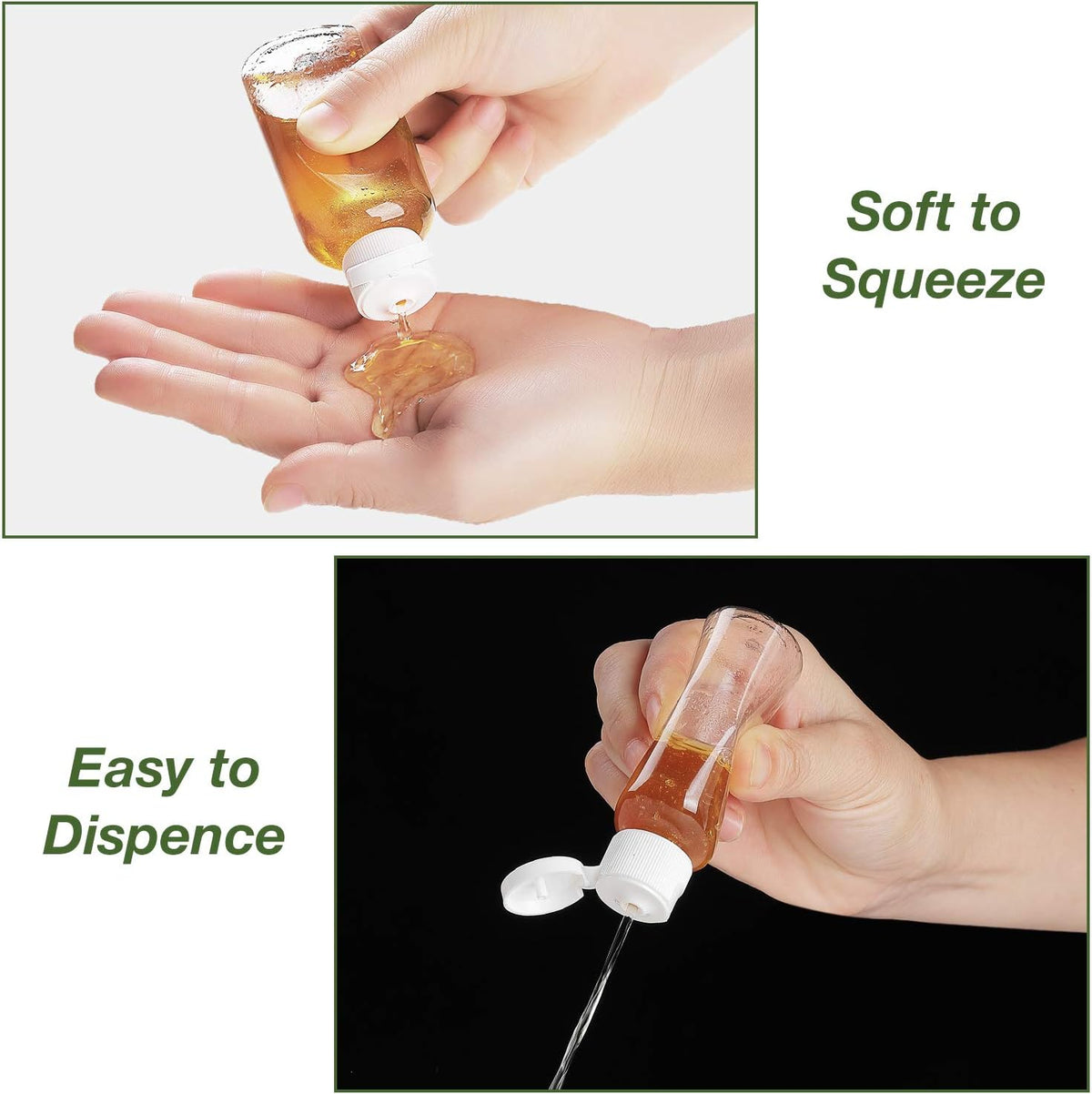 MMonDod 25 Pack 1.7oz/50ml Plastic Empty Bottles, Clear Travel Size Bottles