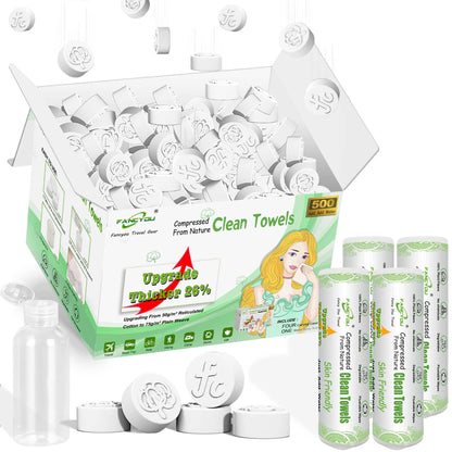 Compressed Towel Tablets 100 Count, Disposable Washcloths