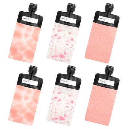 Dimeho 6 Pcs Travel Pouches for Toiletries, 3 oz Travel Size Containers Leak Proof Empty Squeeze Pouches TSA Approved Refillable Travel Bottles for Liquids Shampoo Conditioner Pouch Travel Accessories