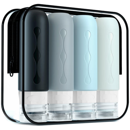 Gemice Travel Bottles for Toiletries, Tsa Approved, Travel Size Containers, BPA Free Leak Proof Tubs Refillable Liquid Accessories for Cometic Shampoo and Lotion Soap