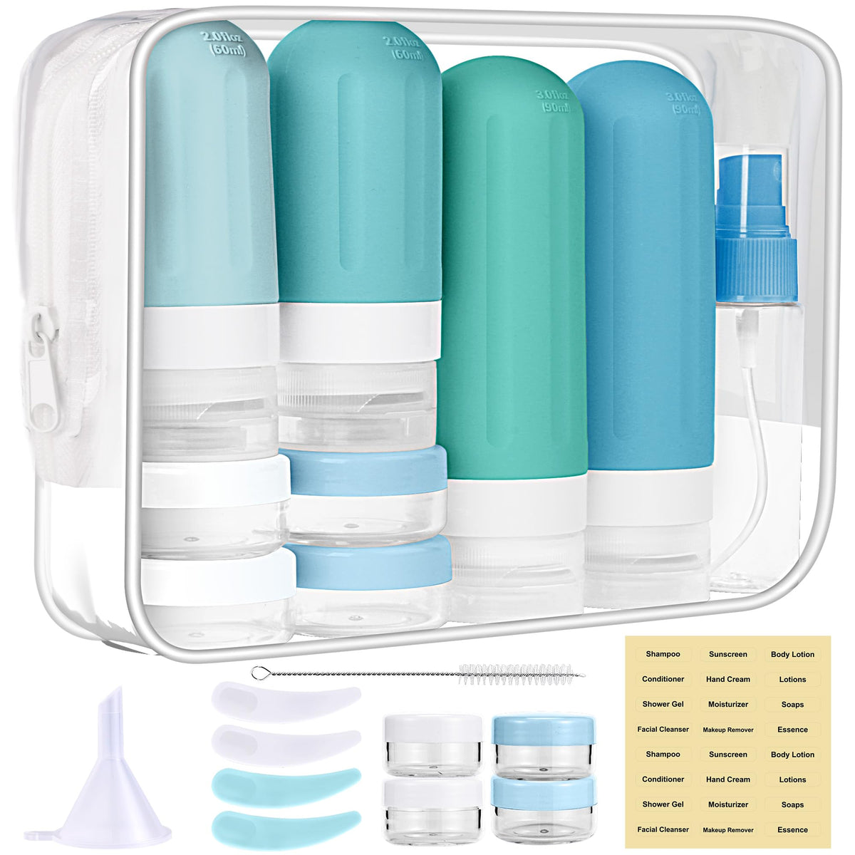 Travel Bottles for Toiletries 18Pack Containers Travel Size Toiletries