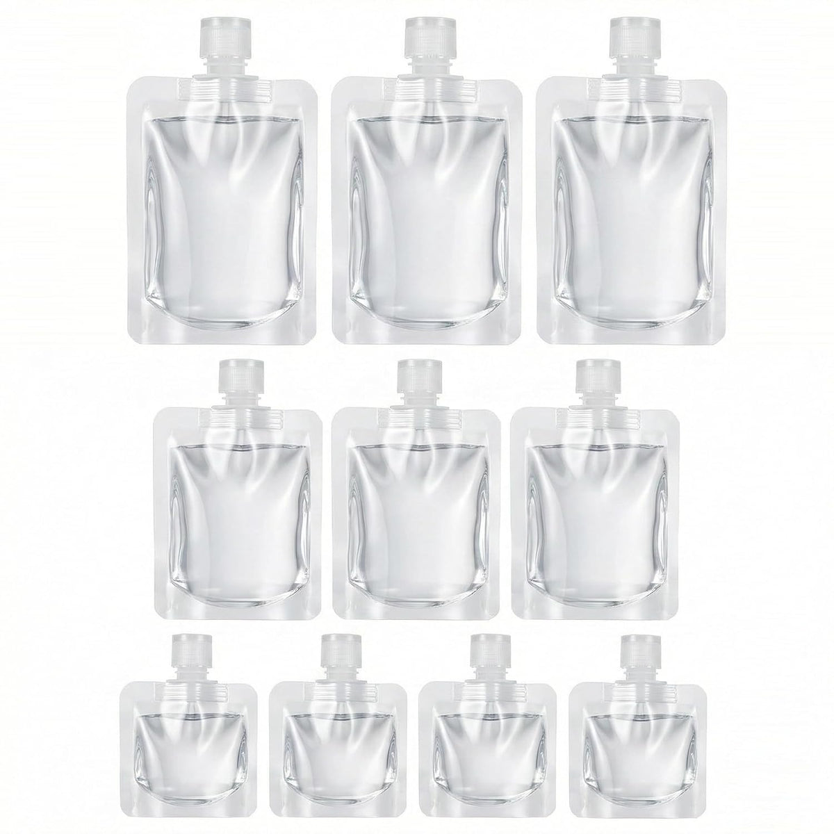 Travel Pouches for Toiletries, 13 Pack TSA Approved Refillable Travel Liquid Pouches, Flat Travel Bottles for Toiletries, Reusable 3oz Portable Containers with Funnel, Labels & Clear Carry On Bag
