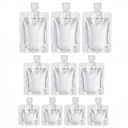 Travel Pouches for Toiletries, 13 Pack TSA Approved Refillable Travel Liquid Pouches, Flat Travel Bottles for Toiletries, Reusable 3oz Portable Containers with Funnel, Labels & Clear Carry On Bag