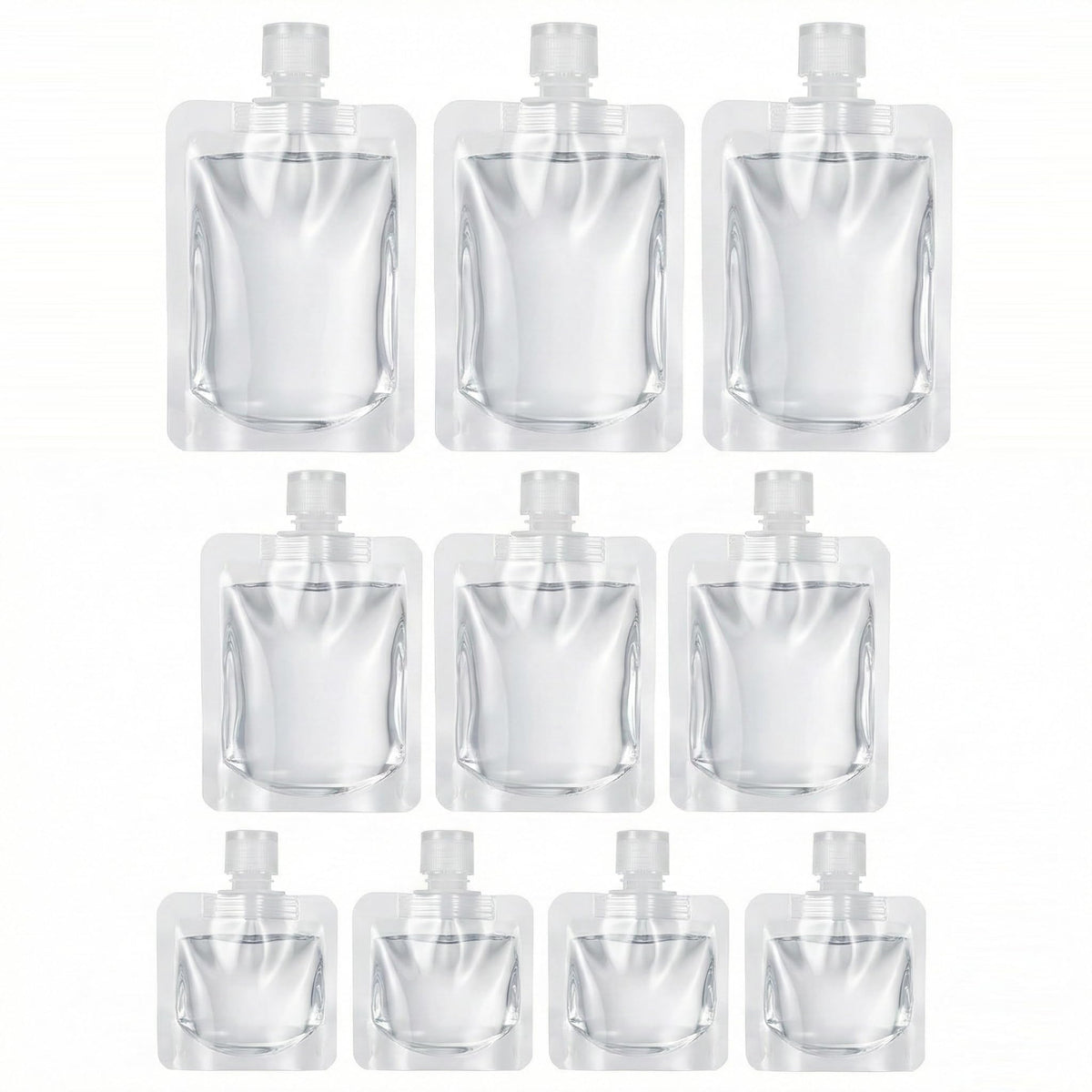 Travel Pouches for Toiletries, 13 Pack TSA Approved Refillable Travel Liquid Pouches, Flat Travel Bottles for Toiletries, Reusable 3oz Portable Containers with Funnel, Labels & Clear Carry On Bag
