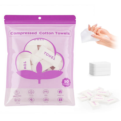 Compressed Towel Tablets- 100 PCS Disposable Portable Face Towels,8.7x 8 in