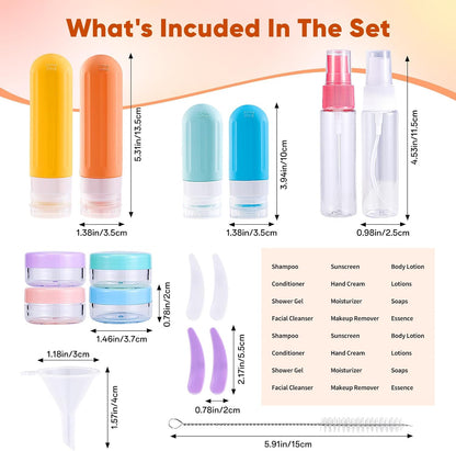 Travel Bottles for Toiletries 18Pack Containers Travel Size Toiletries