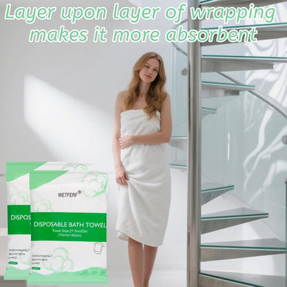 10 Pack Disposable Bath Towels Large 55"x27.5" Thick for Travel