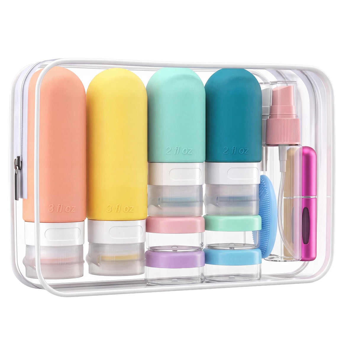 24 Pack Travel Bottles for Toiletries -TSA Approved, Leak Proof Silicone
