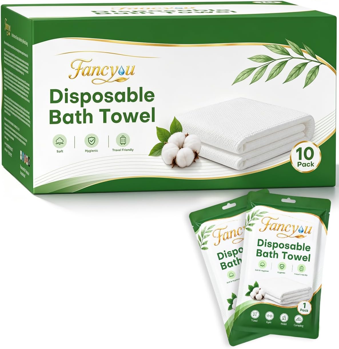 10 Pack Disposable Bath Towels Travel Towel for Body 55" x 27.5"