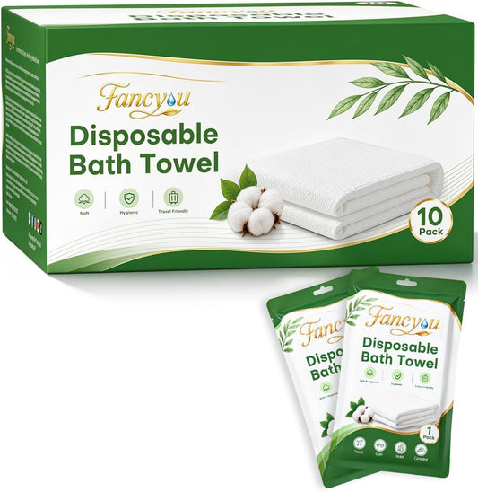10 Pack Disposable Bath Towels Travel Towel for Body 55" x 27.5"