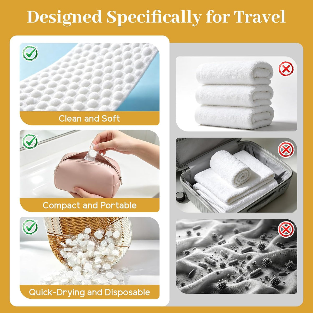 100 PCS Mini Disposable Portable Face Compressed Towel