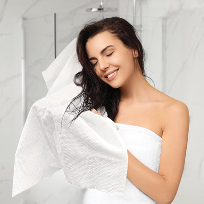 ForPro Premium Disposable Bath Towels, 50ct, 31.5" x 15", White