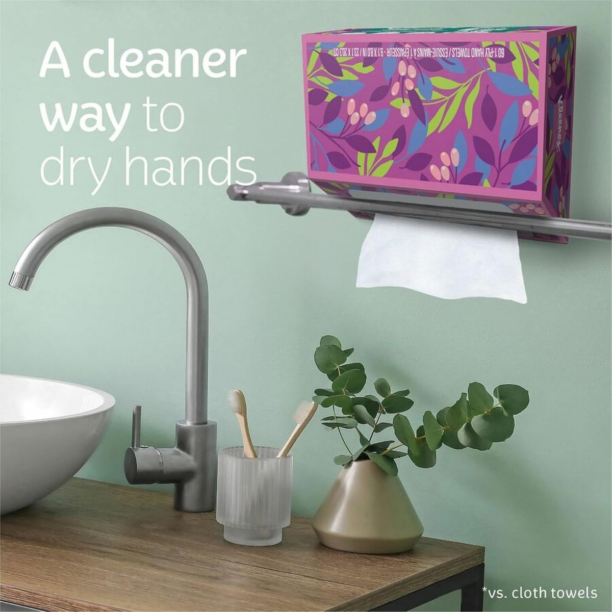 Kleenex Hand Towels, Single-Use Disposable Paper Towels, 1 Box, 60 Towels Total