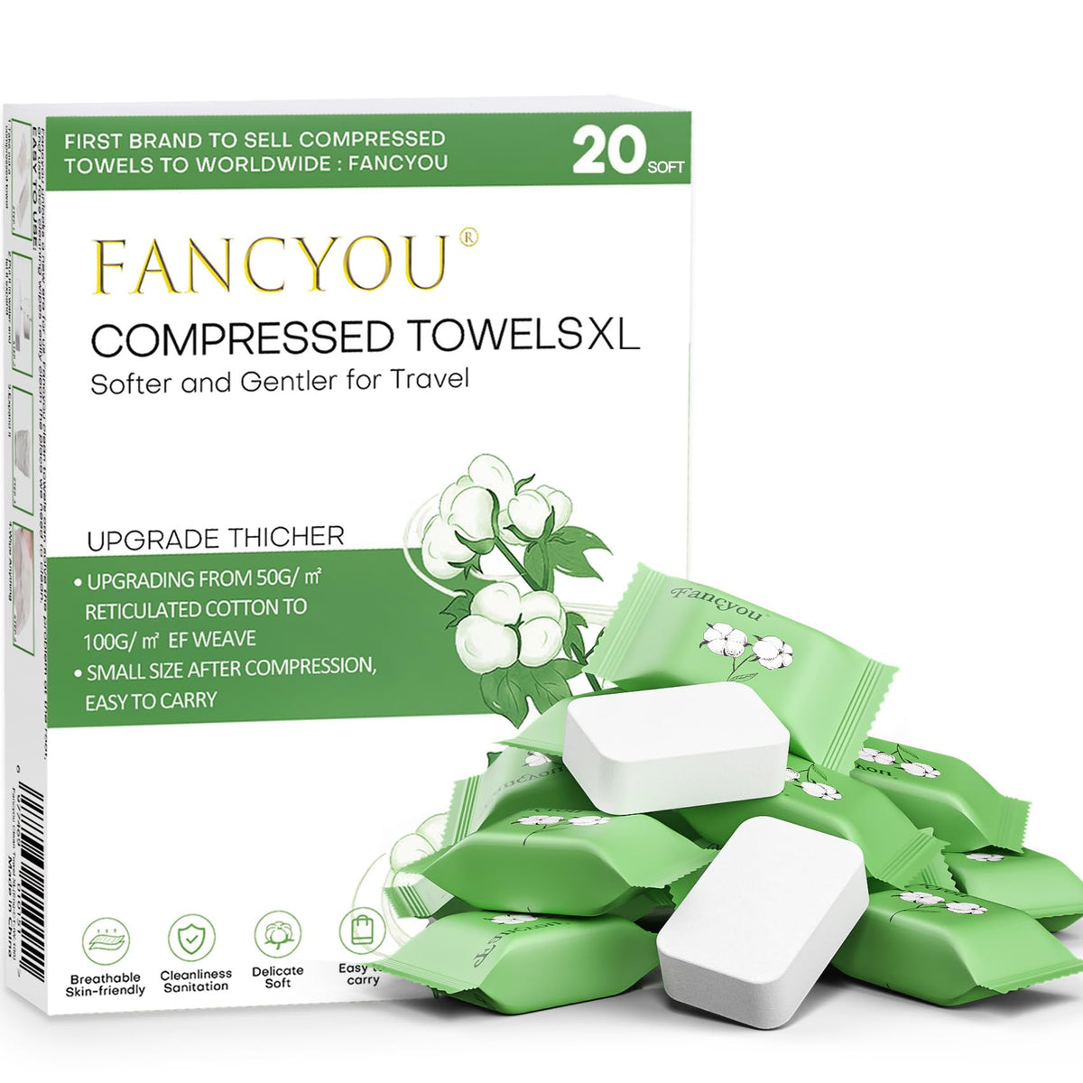Compressed Towels Disposable Face Towel Disposable Washcloths 50 Count