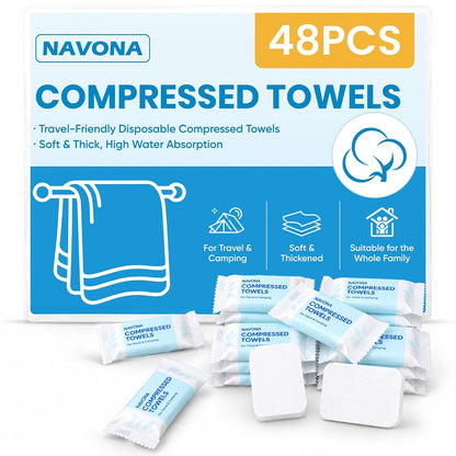 48PCS Disposable Washcloths and Face Towels,(11.5" x10") Compressed Towels