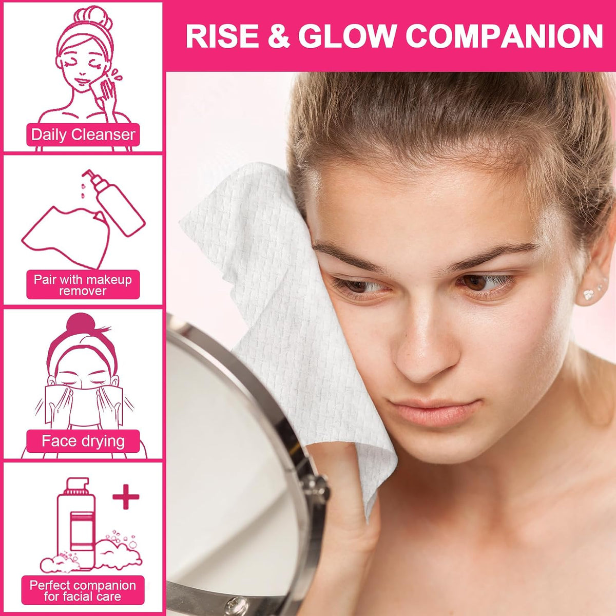 FACEMADE 48 Count (4 Packs) Disposable Travel Towels