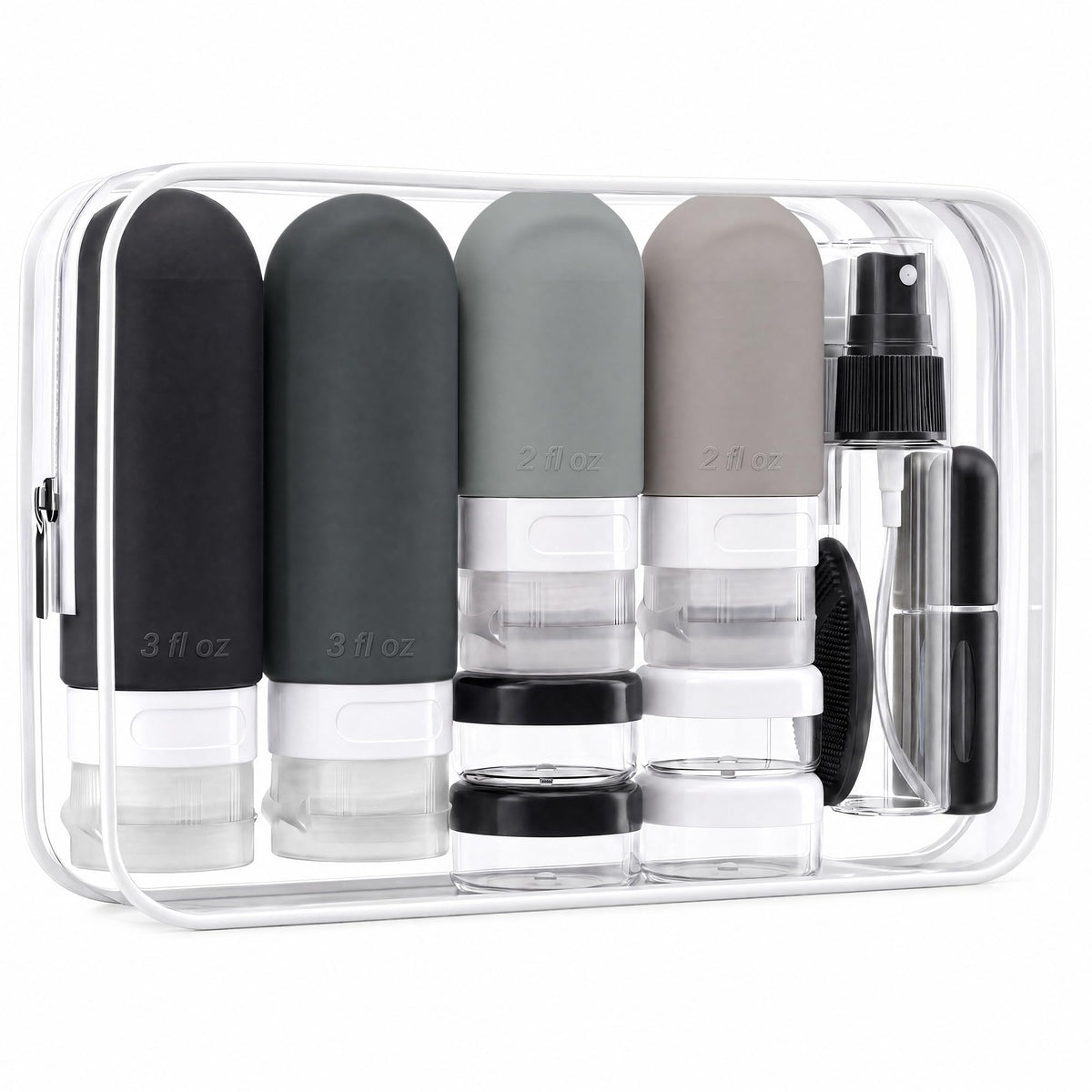 24 Pack Travel Bottles for Toiletries -TSA Approved, Leak Proof Silicone