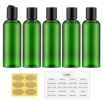 Travel Bottles for Toiletries, 3.4 oz Travel Size Containers, 5pcs, Clear