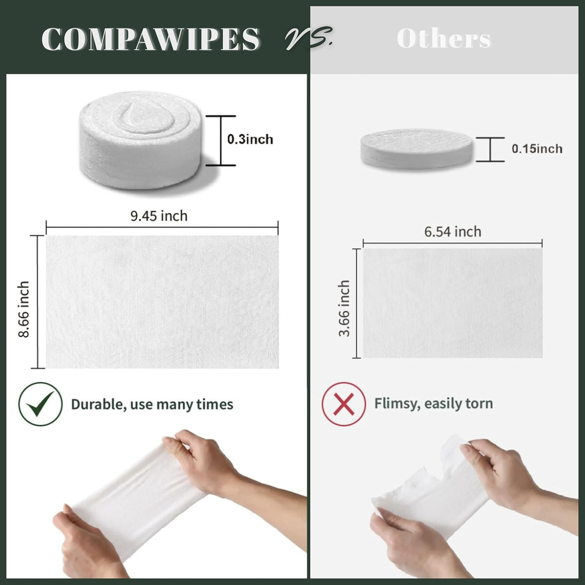 100 PCS Compressed Towel Tablets - Travel Disposable Towels, Compressed Hiking Toilet Paper, Wilderness Wipes, Compact Toilet Paper, Disposable Compressed Face Towel for Camping, Backpacking & Beauty
