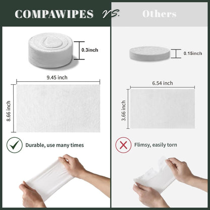100 PCS Compressed Towel Tablets - Travel Disposable Towels, Compressed Hiking Toilet Paper, Wilderness Wipes, Compact Toilet Paper, Disposable Compressed Face Towel for Camping, Backpacking & Beauty