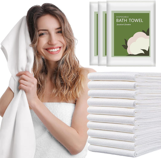 10pack 55" x 27.5" Ultra-Soft and Quick Dry Disposable Bath Towels