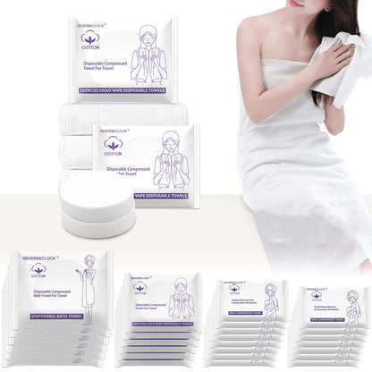 9 Pack Disposable Compressed Bath Towels Set for Travel Portable Washcloths