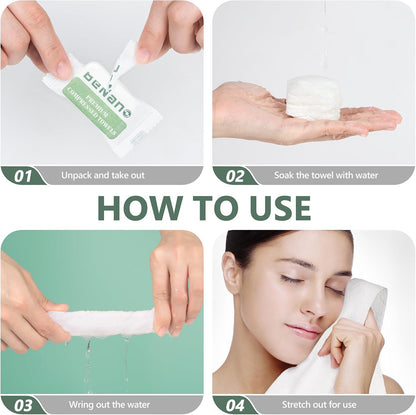 Benano 11.8x9.4 in Compressed Face Towels | Disposable Washcloths, 22 Pcs