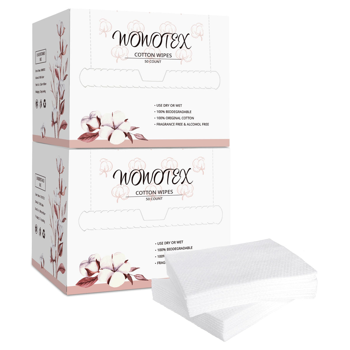 WOWOTEX Travel Size Disposable Face Towels, Ultra Soft Dry Wipes, 30 Count
