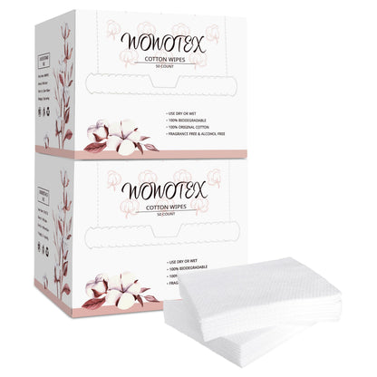 WOWOTEX Travel Size Disposable Face Towels, Ultra Soft Dry Wipes, 30 Count