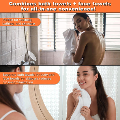 6Pcs Disposable Bath Towels: Thick, Absorbent. Travel Camping Gym Hotel Kit