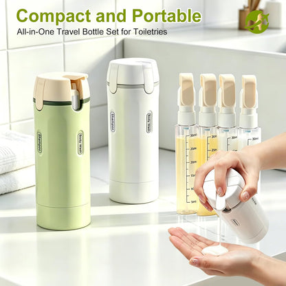 4-in-1 Travel Dispenser Bottle, TSA Approved Leakproof Set(Green)