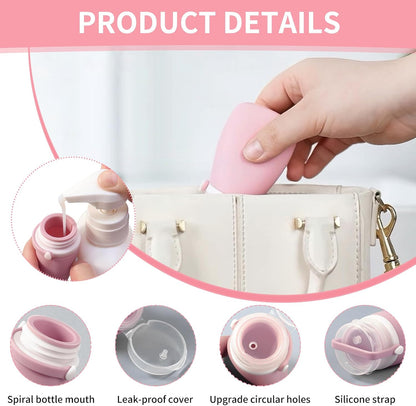 4 Pack 1oz Silicone Travel Bottles Leak Proof Squeeze Bottles For Toiletries Shampoo Conditioner Lotion Salad Dressing Travel Size Containers