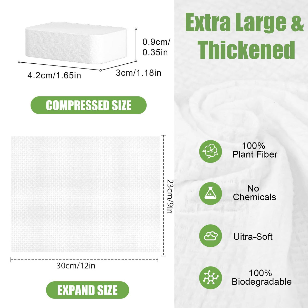 Compressed Towels Disposable Face Towel Disposable Washcloths 50 Count