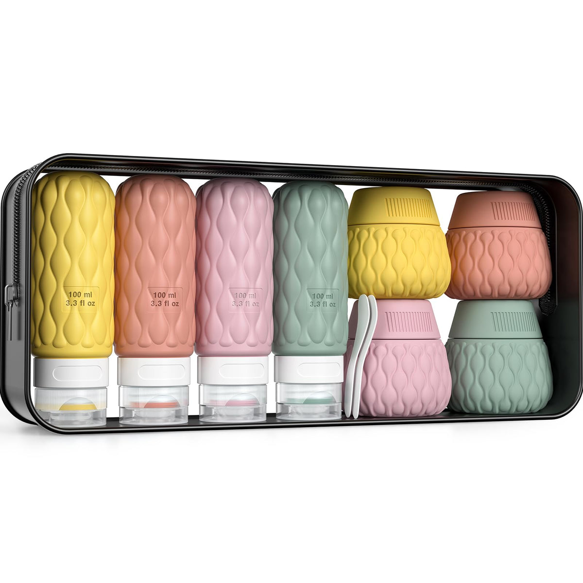 Travel Bottles for Toiletries Silicone Travel Size Containers 3.4oz 1.7oz