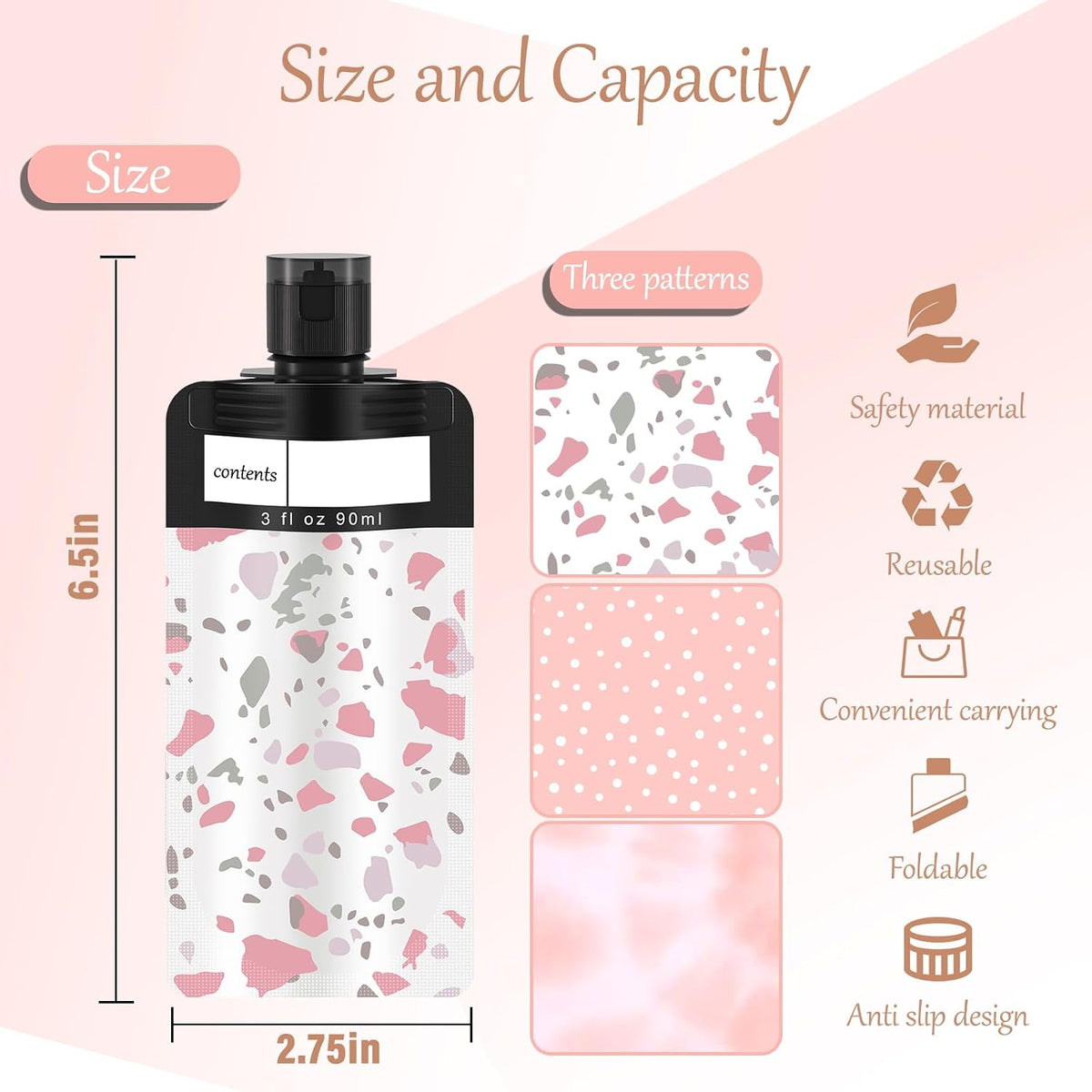 ANNOG 18Pk Travel Pouches for Toiletries, TSA Approved 3oz Leakproof Bags