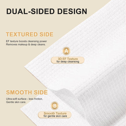 Disposable Face Towels XL 10"x12" Biodegradable Wash Cloths - 2 Pack 100 Ct