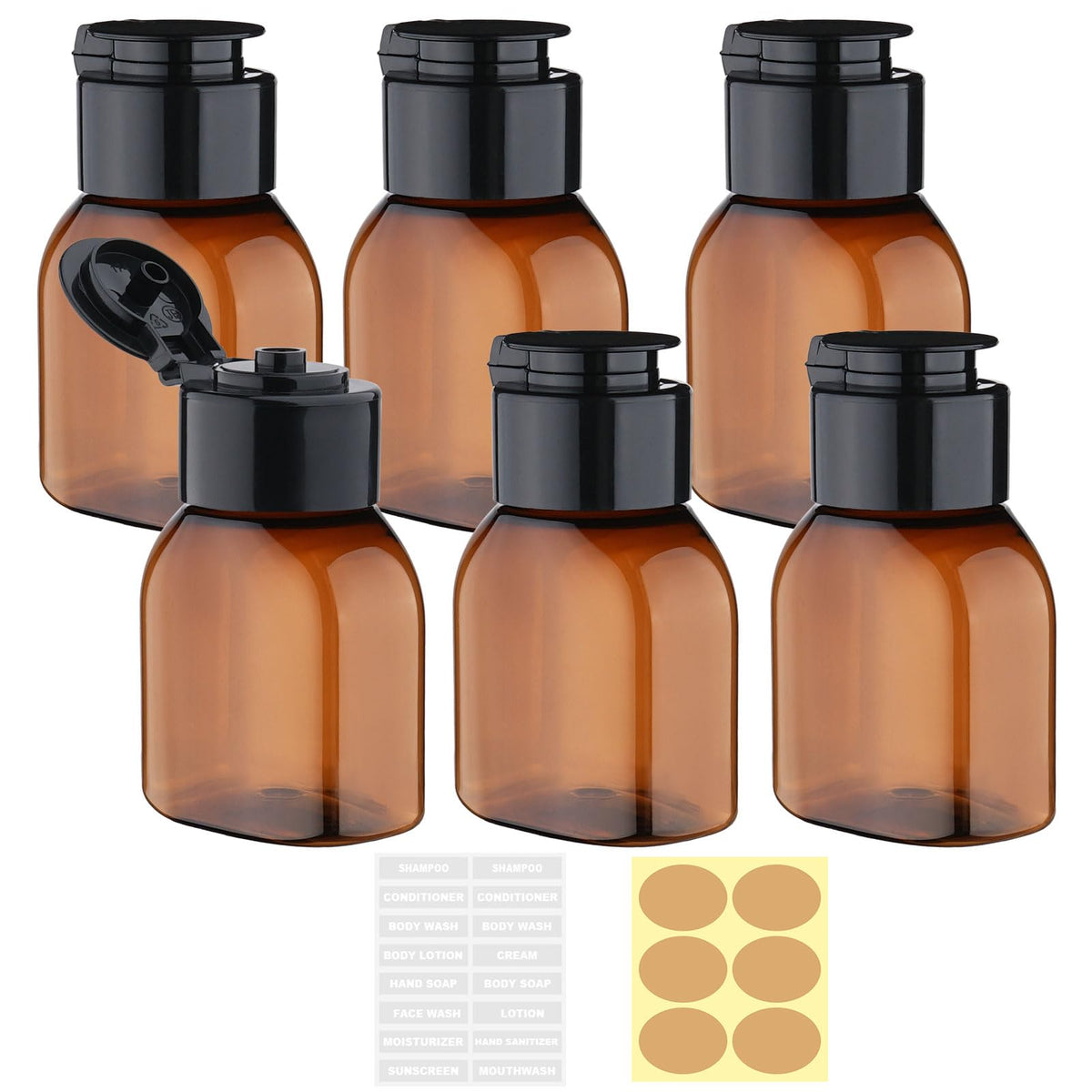 2 oz Travel Bottles, 6-Pack Wide-Mouth Leak Proof Containers