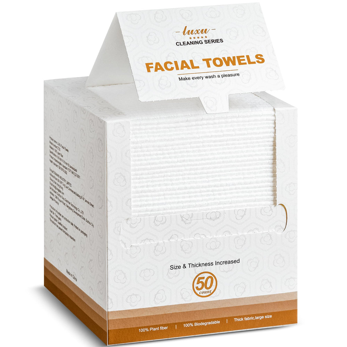 LUXU Face Towels,Ultra‑Soft Facial Towels,Extra Thick Disposable Face Towel