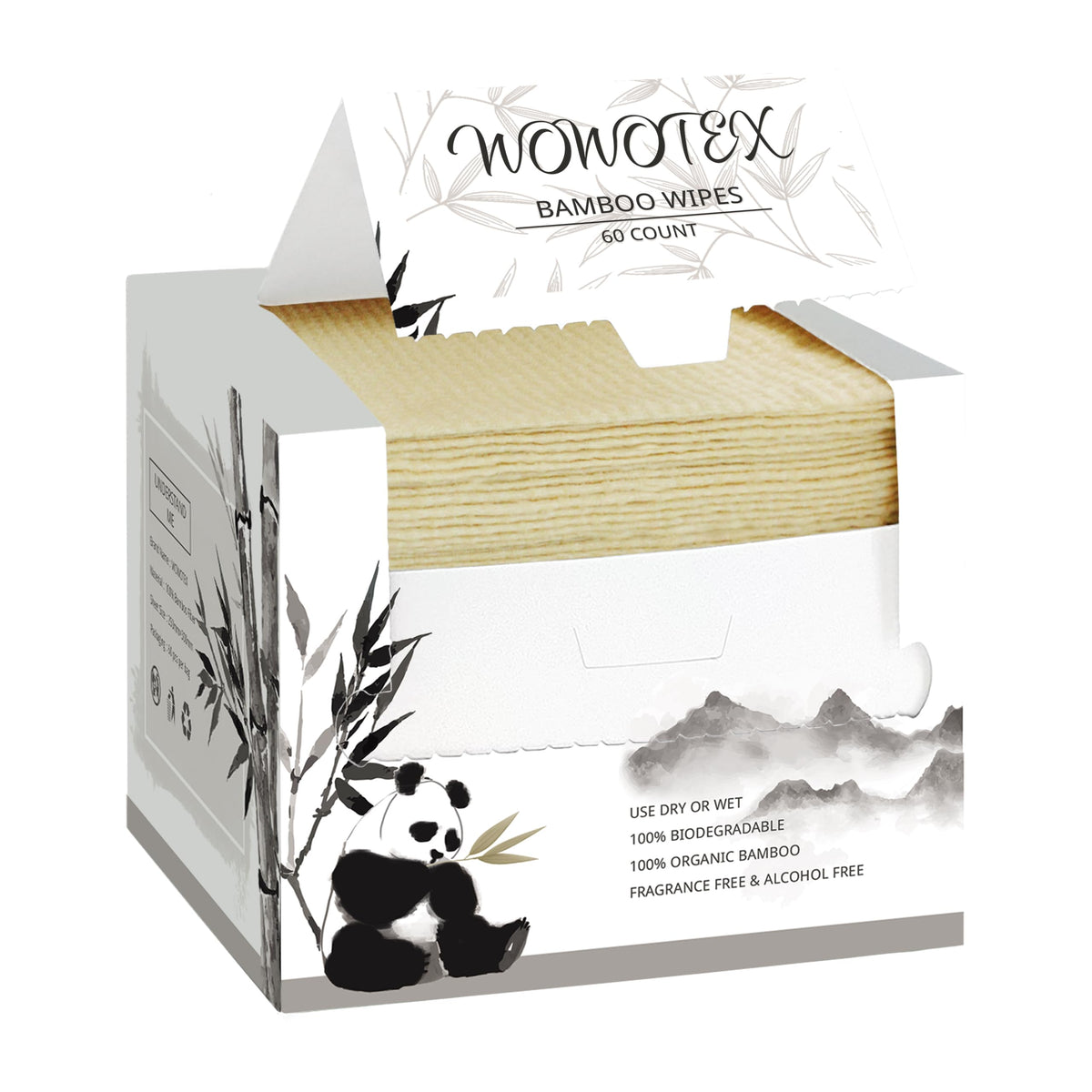 WOWOTEX Travel Size Disposable Face Towels, Ultra Soft Dry Wipes, 30 Count