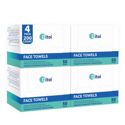 Ditoi Disposable Face Towels XXL, Soft Deep-Cleansing Face cloths,50 Count