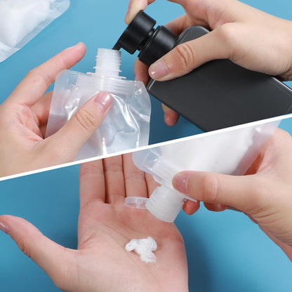 10Pcs Flat Travel Bottles 30ml Travel Pouches for Toiletries Shampoo