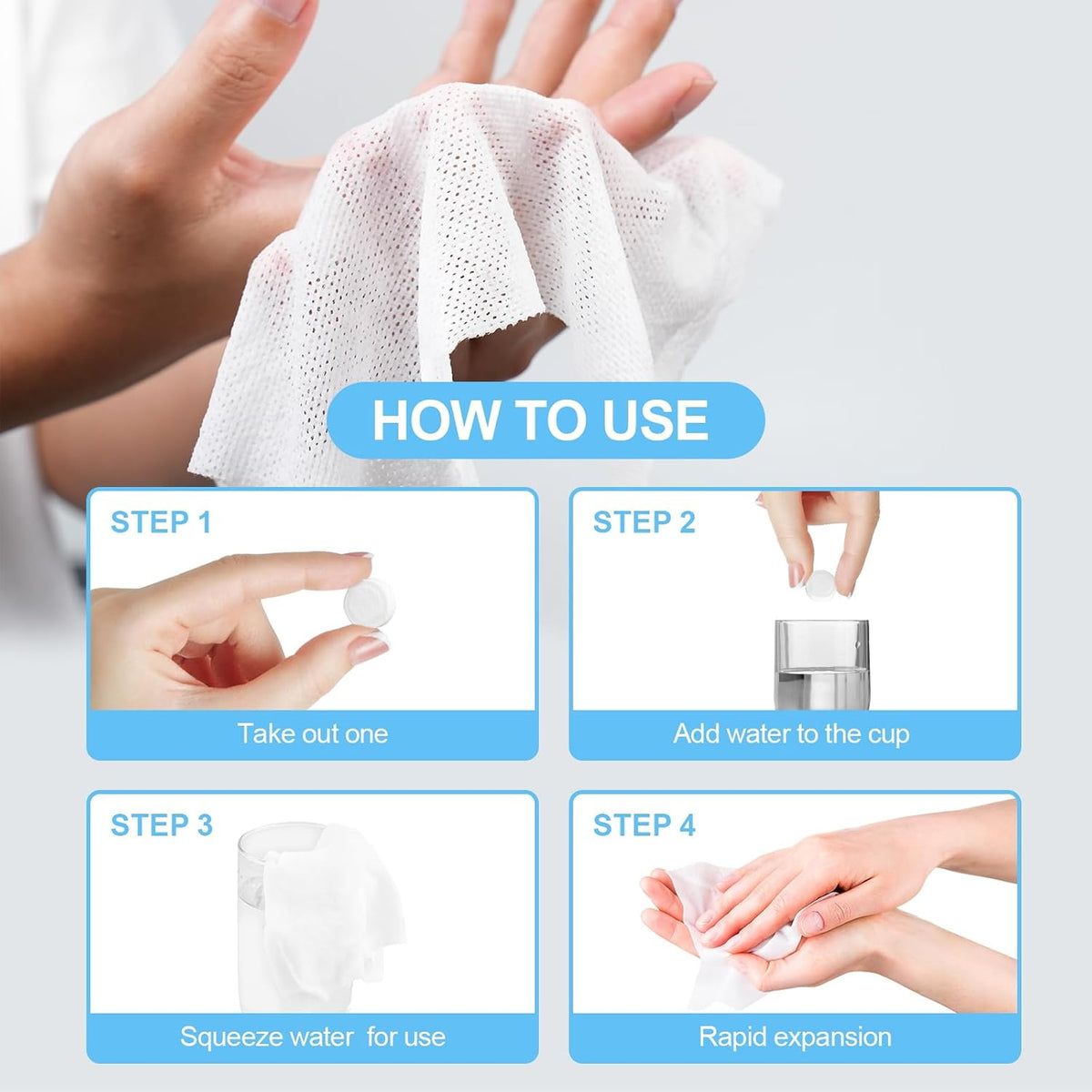 200 PCS Compressed Towel, Disposable Thicker Portable Towels, Camping Wet Compressed Hand Towel for Travel Camping Home Grooming