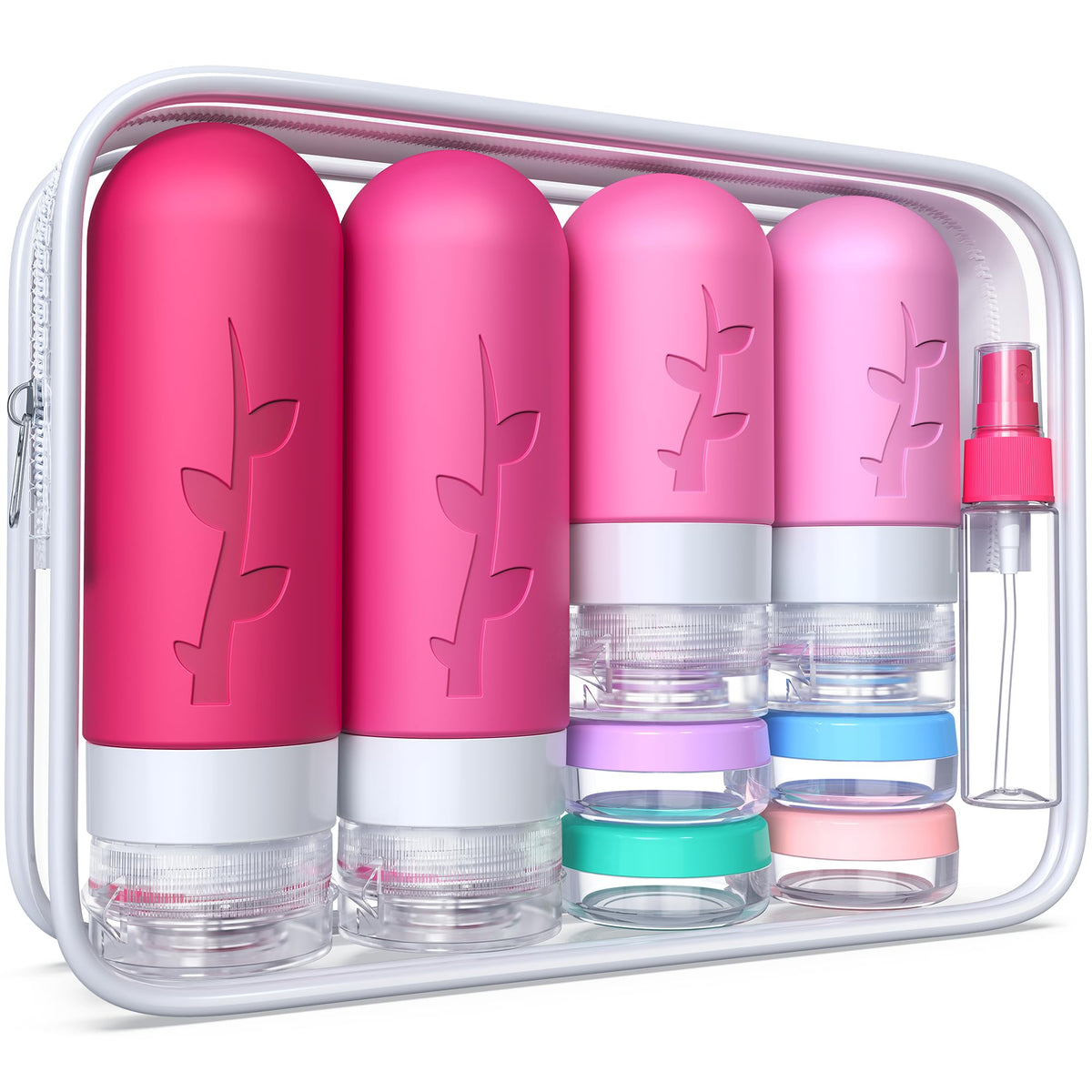 18pack Travel Bottles for Toiletries,TSA Approved Silicone Travel Containers for Toiletries,Leak Proof Refillable Liqus Shampoo And Conditioner travel Essentials toiletry Bottles