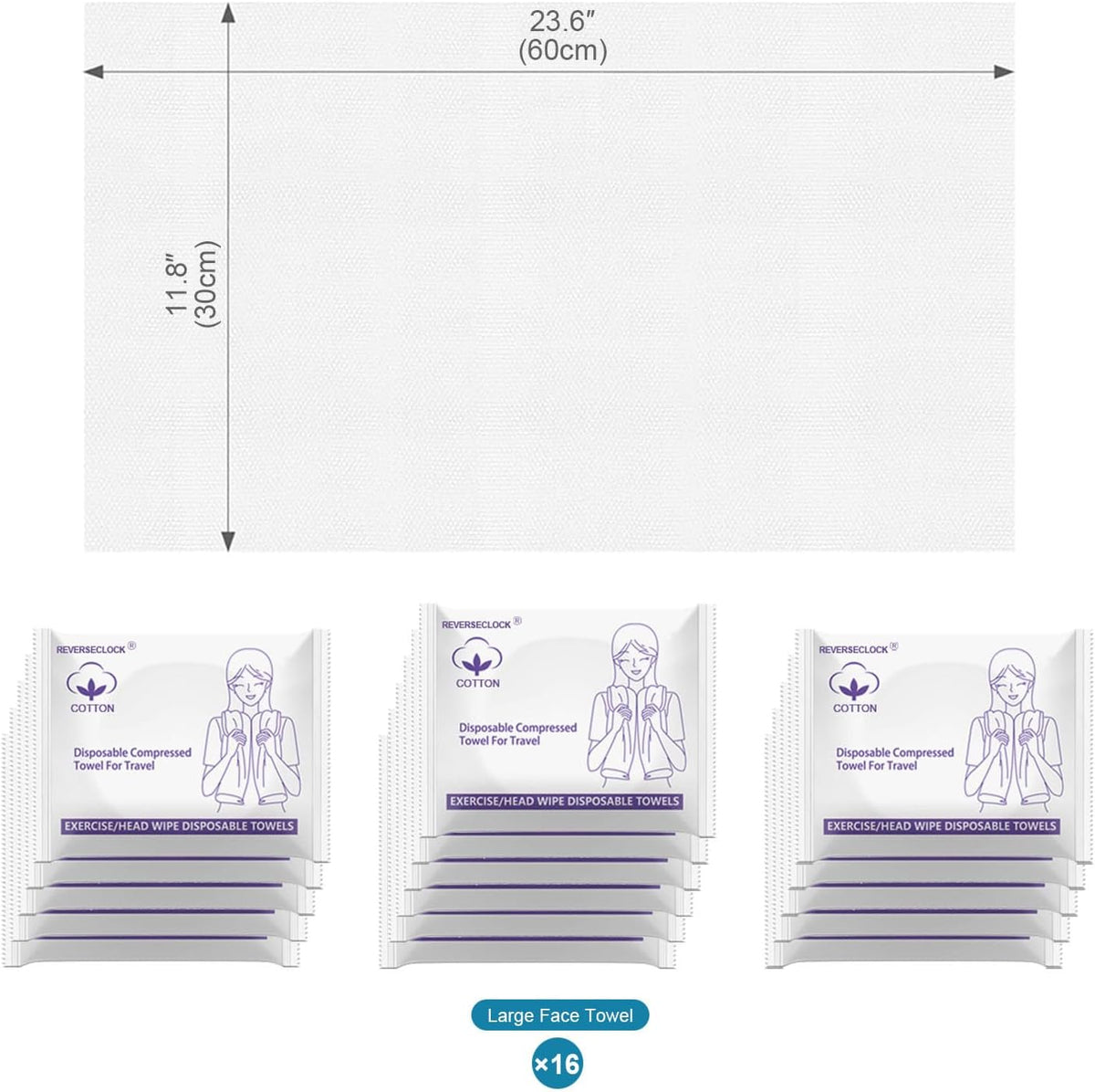 16 Pack Disposable Towels for Travel Compressed Towels Washcloths 23''X12''